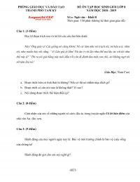 Đề ôn tập HSG môn Ngữ Văn khối 8 thành phố Tam Kỳ tỉnh Quảng Nam năm 2018