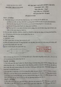 Đề thi thử v&agrave;o lớp 10 THPT CHUY&Ecirc;N m&ocirc;n H&oacute;a Học lớp 9 Trường THCS Cầu Giấy, quận Cầu Giấy, H&agrave; Nội năm 2022