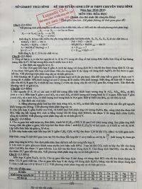 Đề thi tuyển sinh v&agrave;o lớp 10 THPT CHUY&Ecirc;N m&ocirc;n H&oacute;a Học tỉnh Th&aacute;i B&igrave;nh năm 2014