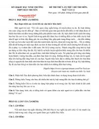 Đề thi thử THPT môn Ngữ Văn lớp 12 lần thứ I Trường THPT Hàn Thuyên tỉnh Bắc Ninh năm 2021