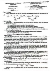 Đề thi chọn HSG môn Hóa Học lớp 9 huyện Triệu Sơn tỉnh Thanh Hóa năm 2023