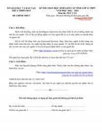 Đề thi chọn HSG m&ocirc;n Ngữ Văn lớp 12 THPT tại Thừa Thi&ecirc;n Huế năm 2021