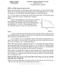 Đề thi khảo s&aacute;t chất lượng HSG v&agrave; đ&aacute;p &aacute;n m&ocirc;n Vật L&yacute; 7 tại Vĩnh Tường năm 2014