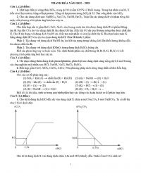 Đề thi chọn HSG môn Hóa Học tỉnh Thanh Hóa năm 2022