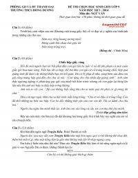 Đề thi chọn HSG lớp 9 môn Ngữ Văn huyện Thanh Oai, Hà Nội năm 2013