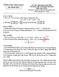Đề thi chọn HSG môn Toán lớp 9 huyện Triệu Phong tỉnh Quảng Trị năm 2023