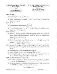 Đề thi thử vào lớp 10 THPT CHUYÊN môn Toán Trường THCS Cầu Giấy năm 2022 - 2023