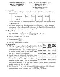Đề rà soát chất lượng lần V môn Toán lớp 9- THPT chuyên Hà Nội- AMSTERDAM năm 2024-2025 (có đáp án chi tiết)