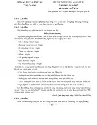 Để thi tuyển sinh vào lớp 10 và đáp án môn Ngữ Văn tại Cà Mau năm 2016