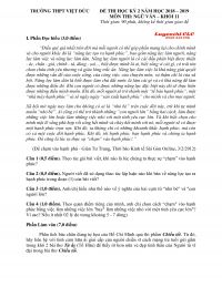 Đề thi học k&igrave; II m&ocirc;n Ngữ Văn khối 11 Trường THPT Việt Đức năm 2018