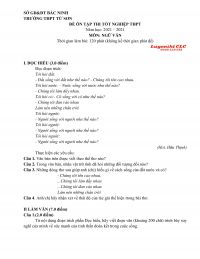 Đề ôn tập thi tốt nghiệp THPT Quốc Gia môn Ngữ Văn Trường THPT Từ Sơn, tỉnh Bắc Ninh năm 2021