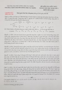 Đề kiểm tra kiến thức dành cho học sinh lớp 9 môn Hóa Học Trường THPT CHUYÊN KHOA HỌC TỰ NHIÊN