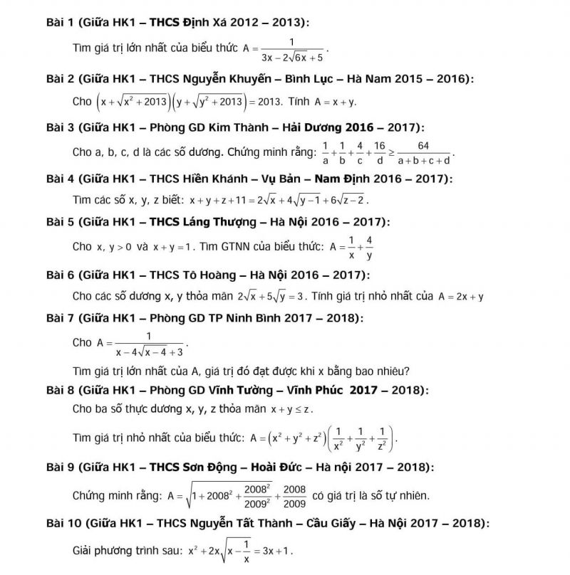 B&Agrave;I TẬP ĐIỂM 10 GIỮA HỌC K&Igrave; I M&Ocirc;N TO&Aacute;N THCS (3)