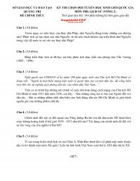 Đề thi chọn đội tuyển HSG Quốc Gia môn Lịch Sử (Vòng 2) tỉnh Quảng Trị năm 2012