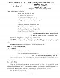 Đề thi chọn HSG cấp huyện m&ocirc;n Ngữ Văn lớp 9 huyện Cam Lộ, tỉnh Quảng Trị năm 2019