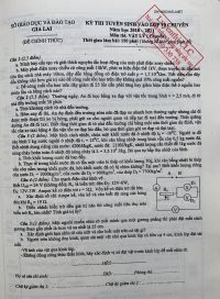 Đề thi tuyển sinh vào lớp 10 và đáp án môn Vật Lí  tỉnh Gia Lai năm 2011