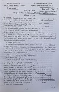 Đề thi tuyển sinh vào lớp 10 Trường THPT CHUYÊN KHTN môn Vật lí năm 2017