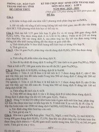 Đề thi chọn HSG môn Hóa Học lớp 9 tại Hà Tĩnh năm 2021