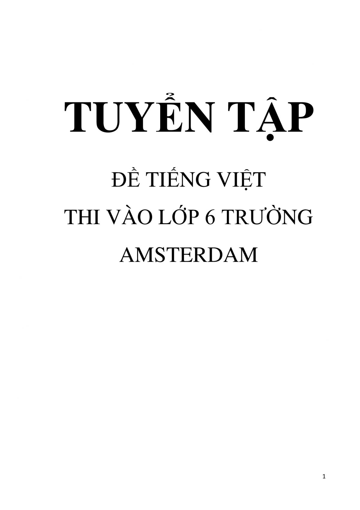 Tuyển tập đề thi vào lớp 6 môn Tiếng Việt Trường AMSTERDAM