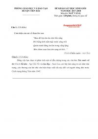 Đề khảo sát HSG môn Ngữ Văn lớp 8 huyện Tiền Hải tỉnh Thái Bình năm 2017