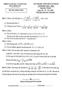 Đề thi chọn HSG m&ocirc;n H&oacute;a Học quận Đống Đa, H&agrave; Nội năm 2022