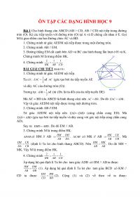 Ôn tập các dạng hình học 9