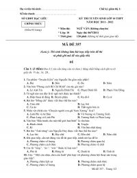 Đề thi tuyển sinh vào lớp 10 THPT môn Ngữ Văn tỉnh Bạc Liêu năm 2011