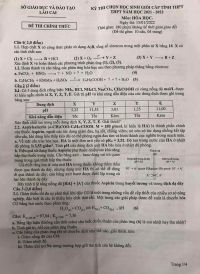 Đề thi chọn HSG môn Hóa Học tỉnh Lào Cai năm 2022