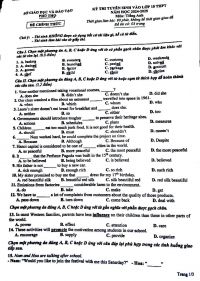Đề thi v&agrave; đ&aacute;p &aacute;n v&agrave;o lớp 10 THPT m&ocirc;n Tiếng Anh sở GD&amp;ĐT tỉnh Ph&uacute; Thọ năm 2024-2025