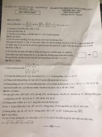 Đề kiểm tra khảo sát chất lượng môn Toán lớp 9 lần 2 Trường THPT CHUYÊN Hà Nội Asterdam năm 2022