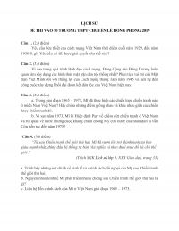 Đề thi tuyển sinh vào lớp 10 Trường THPT CHUYÊN Lê Hồng Phong môn Lịch Sử năm 2019