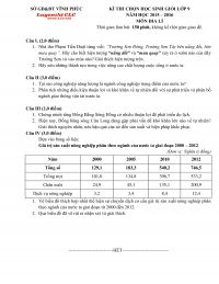 Đề thi chọn HSG lớp 9 môn Địa Lí tỉnh Vĩnh Phúc năm 2015