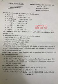 Đề khảo sát CLB môn Hóa Học lớp 8 Trường THCS Cầu Giầy năm 2021