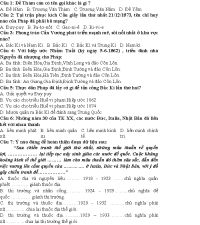 Đề thi học kì II môn Lịch Sử lớp 11 Trường THPT Phạm Văn Đồng năm 2017