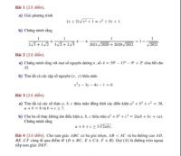 Đề thi tuyển sinh vào lớp 10 Chuyên môn Toán tại Hà Nội năm 2020