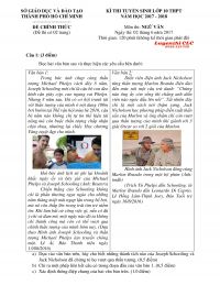 Đề thi tuyển sinh vào lớp 10 THPT môn Ngữ Văn tại thành phố Hồ Chí Minh năm 2017