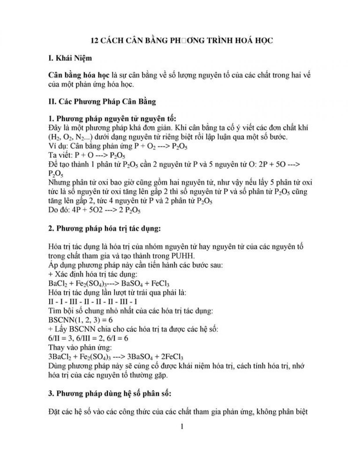 12 c&aacute;ch c&acirc;n bằng phương tr&igrave;nh h&oacute;a học