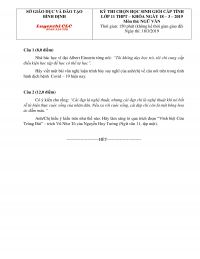 Đề thi chọn HSG môn Ngữ Văn lớp 11 THPT tỉnh Bình Định năm 2019