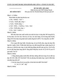 Đề thi chọn HSG và đáp án môn Hóa Học lớp 10 tỉnh Vĩnh Phúc năm 2011