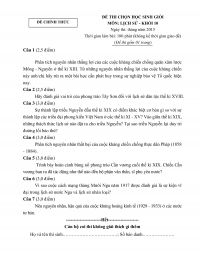 Đề thi chọn HSG khối 10 và đáp án môn Lịch Sử năm 2015