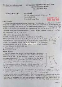 Đề thi chọn HSG Quốc Gia môn Vật Lí năm 2023
