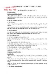 Đề cương ôn tập môn NGỮ VĂN LỚP 9 - ôn thi vào LỚP 10