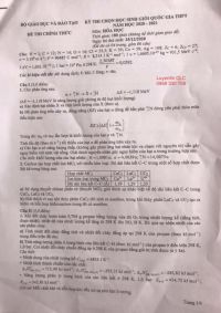 Đề thi chọn HSG THPT Quốc Gia môn Hóa Học năm 2020