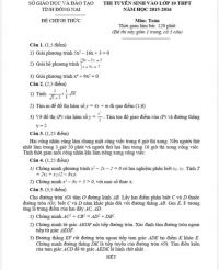 Đề thi tuyển sinh v&agrave;o lớp 10 THPT v&agrave; đ&aacute;p &aacute;n m&ocirc;n To&aacute;n tỉnh Đồng Nai năm 2016