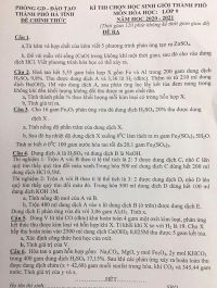 Đề thi chọn HSG môn Hóa Học lớp 9 tại Hà Tĩnh năm 2021