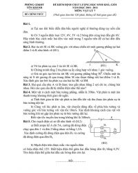 Đề kiểm định chất lượng học sinh khá, giỏi và đáp án môn Vật lý 7, huyện Yên Khánh, Ninh Bình năm 2010