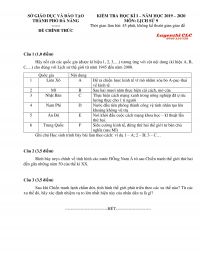 Đề kiểm tra học kì I môn Lịch Sử lớp 9 tỉnh Đà Nẵng năm 2019