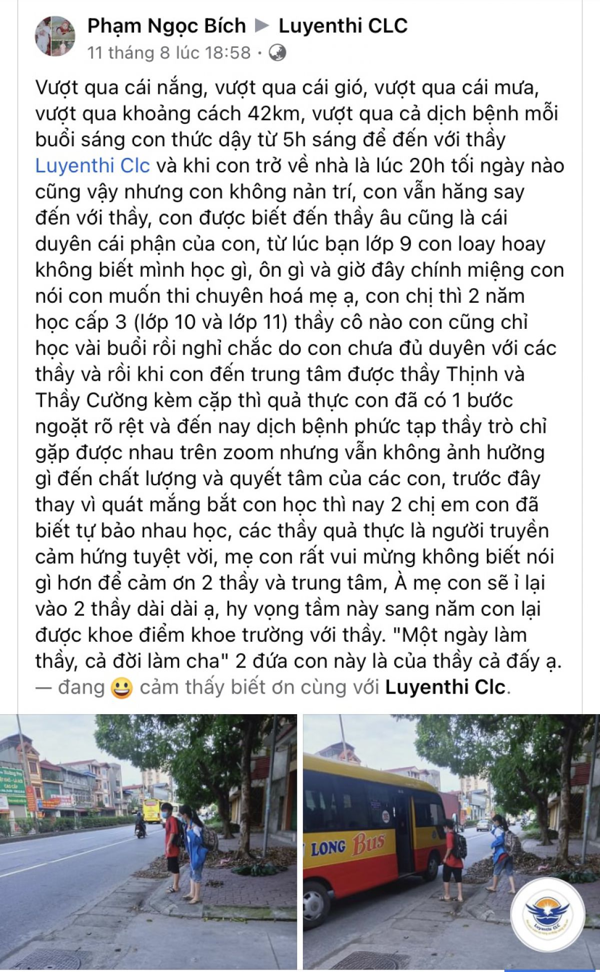 Những suy nghĩ, nhận xét  của các anh chị phụ huynh và các em học sinh