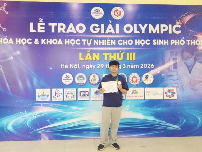 TH&Agrave;NH T&Iacute;CH TUYỆT VỜI CỦA C&Aacute;C BẠN HỌC SINH LUYENTHI CLC TRONG KỲ THI OLYMPIC HO&Aacute; HỌC v&agrave; KHTN LẦN THỨ 3