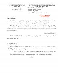 Đề chọn HSG m&ocirc;n Ngữ Văn lớp 12 - Bảng A tỉnh Đồng Nai năm 2018